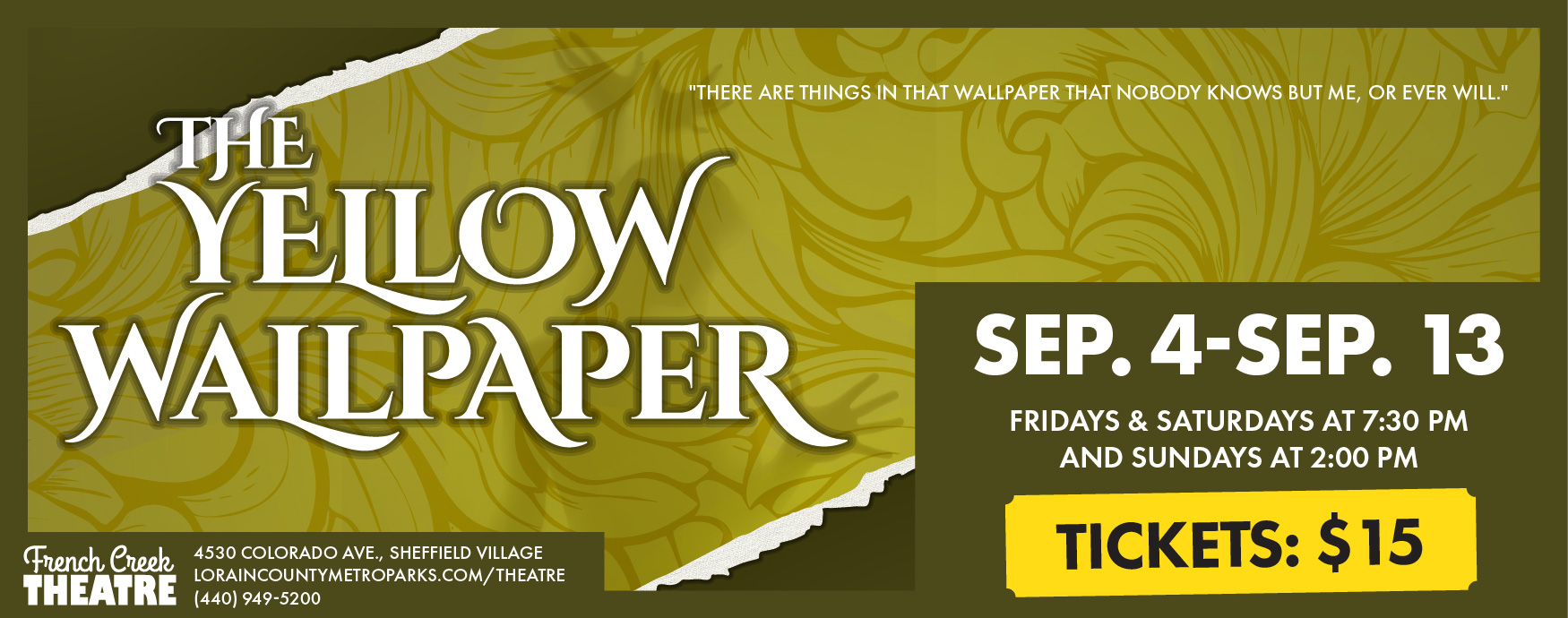 AUDITIONS "THE YELLOW WALLPAPER" FRENCH CREEK THEATRE